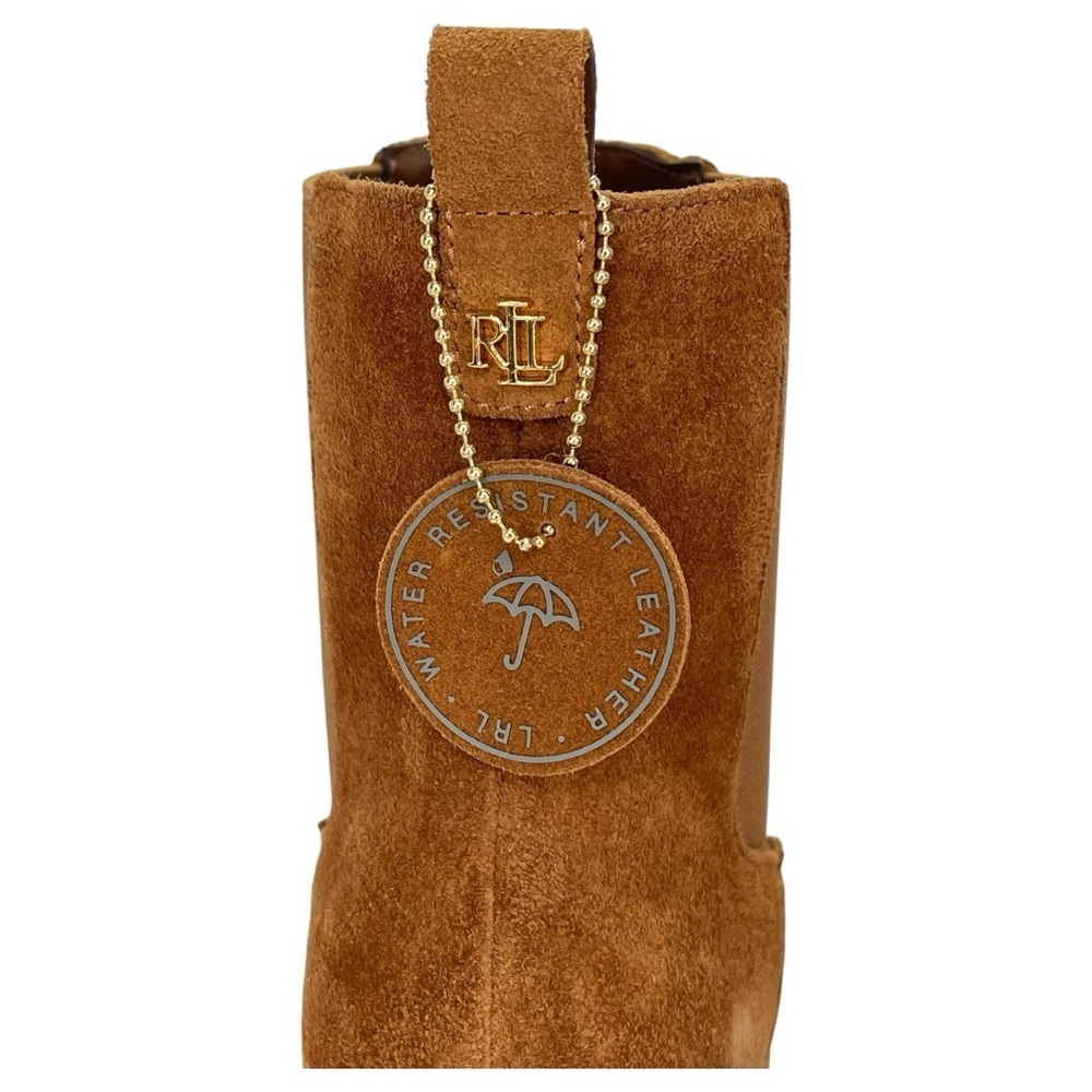 Lauren Ralph Lauren Marianna Tan Suede Leather Womens Ankle Boots Size 6M - Picture 9 of 13